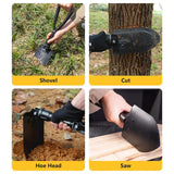 Maxbell Garden Shovel Weeding Tool Portable with Gear Hand Shovel for Farm Lawn Yard black