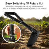 Maxbell Garden Shovel Weeding Tool Portable with Gear Hand Shovel for Farm Lawn Yard black