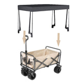 Maxbell Awning Canopy Portable Wagon Sun Shade Cover for 8inch Camping Carts Camping black