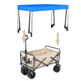 Maxbell Awning Canopy Portable Wagon Sun Shade Cover for 8inch Camping Carts Camping blue