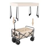 Maxbell Awning Canopy Portable Wagon Sun Shade Cover for 8inch Camping Carts Camping white