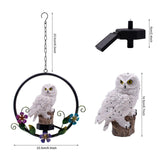 Maxbell Hanging Waterproof Garden Owl Decor for Outdoor Walkway Backyard white