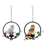 Maxbell Hanging Waterproof Garden Owl Decor for Outdoor Walkway Backyard white