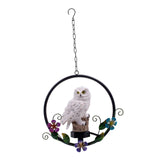 Maxbell Hanging Waterproof Garden Owl Decor for Outdoor Walkway Backyard white