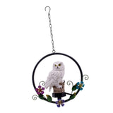 Maxbell Hanging Waterproof Garden Owl Decor for Outdoor Walkway Backyard white