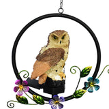 Maxbell Hanging Waterproof Garden Owl Decor for Outdoor Walkway Backyard brown