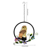 Maxbell Hanging Waterproof Garden Owl Decor for Outdoor Walkway Backyard brown