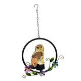 Maxbell Hanging Waterproof Garden Owl Decor for Outdoor Walkway Backyard brown