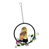 Maxbell Hanging Waterproof Garden Owl Decor for Outdoor Walkway Backyard brown