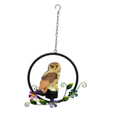 Maxbell Hanging Waterproof Garden Owl Decor for Outdoor Walkway Backyard brown