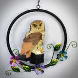Maxbell Hanging Waterproof Garden Owl Decor for Outdoor Walkway Backyard brown