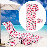 Maxbell Beach Chair Cover Soft Practical Lounge Chair Cover for Travel Summer Garden pink