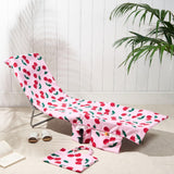 Maxbell Beach Chair Cover Soft Practical Lounge Chair Cover for Travel Summer Garden pink