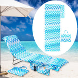 Maxbell Beach Chair Cover Soft Practical Lounge Chair Cover for Travel Summer Garden blue