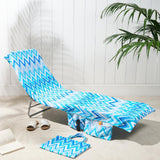 Maxbell Beach Chair Cover Soft Practical Lounge Chair Cover for Travel Summer Garden blue