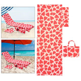 Maxbell Beach Chair Cover Soft Practical Lounge Chair Cover for Travel Summer Garden red