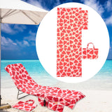 Maxbell Beach Chair Cover Soft Practical Lounge Chair Cover for Travel Summer Garden red