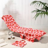 Maxbell Beach Chair Cover Soft Practical Lounge Chair Cover for Travel Summer Garden red