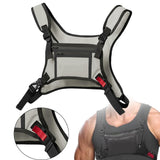 Maxbell Chest Rig Bag Holder Streetwear Utility Front Pack for Cycling Picnic Hiking gray