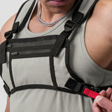 Maxbell Chest Rig Bag Holder Streetwear Utility Front Pack for Cycling Picnic Hiking gray