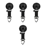 Maxbell 4 Pieces Shower Hooks Suction 360° Rotatable Camp Accessories for RV Camping
