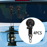 Maxbell 4Pcs Vacuum Suction Cup Hooks Supplies for  Car Camping Outdoor Activities
