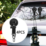 Maxbell 4Pcs Vacuum Suction Cup Hooks Supplies for  Car Camping Outdoor Activities