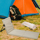 Maxbell Floor Seat with Backrest Lounger Yard Adults Foldable Beach Chair Lounge Mat Beige