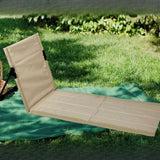 Maxbell Floor Seat with Backrest Lounger Yard Adults Foldable Beach Chair Lounge Mat Beige