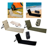 Maxbell Floor Seat with Backrest Lounger Yard Adults Foldable Beach Chair Lounge Mat Beige