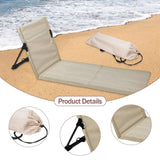 Maxbell Floor Seat with Backrest Lounger Yard Adults Foldable Beach Chair Lounge Mat Beige