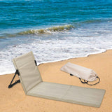 Maxbell Floor Seat with Backrest Lounger Yard Adults Foldable Beach Chair Lounge Mat Beige