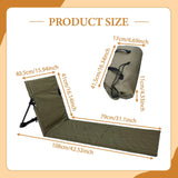Maxbell Floor Seat with Backrest Lounger Yard Adults Foldable Beach Chair Lounge Mat Dark Green