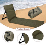 Maxbell Floor Seat with Backrest Lounger Yard Adults Foldable Beach Chair Lounge Mat Dark Green