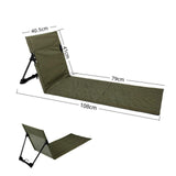 Maxbell Floor Seat with Backrest Lounger Yard Adults Foldable Beach Chair Lounge Mat Dark Green