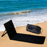 Maxbell Floor Seat with Backrest Lounger Yard Adults Foldable Beach Chair Lounge Mat Black