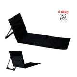 Maxbell Floor Seat with Backrest Lounger Yard Adults Foldable Beach Chair Lounge Mat Black