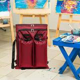Maxbell Art Portfolio Backpack Drawing Bag for Craft Supplies Accessories Sketchbook Red