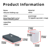 Maxbell Silicone Folding Cup 250ml with Storage Pouch for Sports Jogging Backpacking Grey