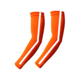 Maxbell Cooling Arm Sleeves Reflective Tattoo Cover up Sleeve for Golf Night Running Orange