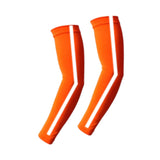 Maxbell Cooling Arm Sleeves Reflective Tattoo Cover up Sleeve for Golf Night Running Orange