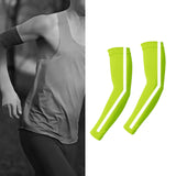 Maxbell Cooling Arm Sleeves Reflective Tattoo Cover up Sleeve for Golf Night Running Yellow Green