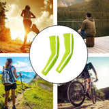 Maxbell Cooling Arm Sleeves Reflective Tattoo Cover up Sleeve for Golf Night Running Yellow Green