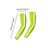Maxbell Cooling Arm Sleeves Reflective Tattoo Cover up Sleeve for Golf Night Running Yellow Green