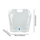 Maxbell 10L Water Storage Bag Folding Sturdy Emergency Jug for Hiking Camping Travel Clear