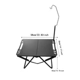 Maxbell Foldable Camping Table Black Grill Table for Backyard Outdoor Cooking Travel with Light Stand