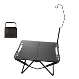 Maxbell Foldable Camping Table Black Grill Table for Backyard Outdoor Cooking Travel with Light Stand
