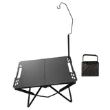 Maxbell Foldable Camping Table Black Grill Table for Backyard Outdoor Cooking Travel with Light Stand