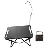 Maxbell Foldable Camping Table Black Grill Table for Backyard Outdoor Cooking Travel with Light Stand