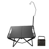 Maxbell Foldable Camping Table Black Grill Table for Backyard Outdoor Cooking Travel with Light Stand